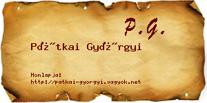 Pátkai Györgyi névjegykártya