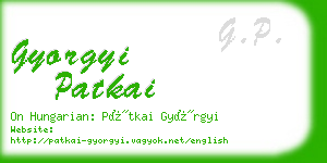 gyorgyi patkai business card